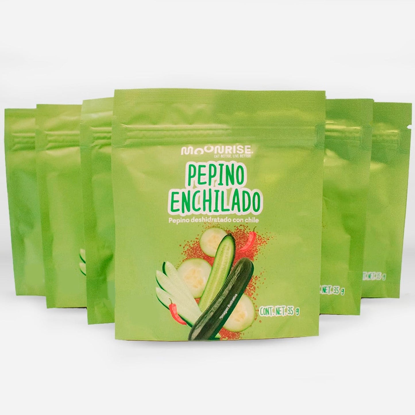 Snack Pepino Enchilado Deshidratado (Pack de 6) Moonrisefoods