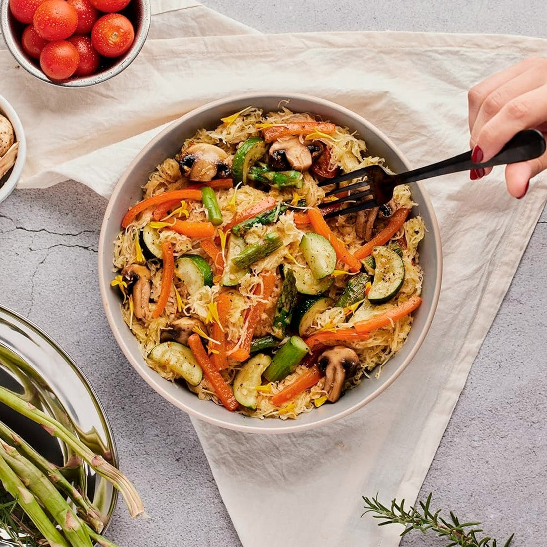 Pasta con Vegetales Salteados