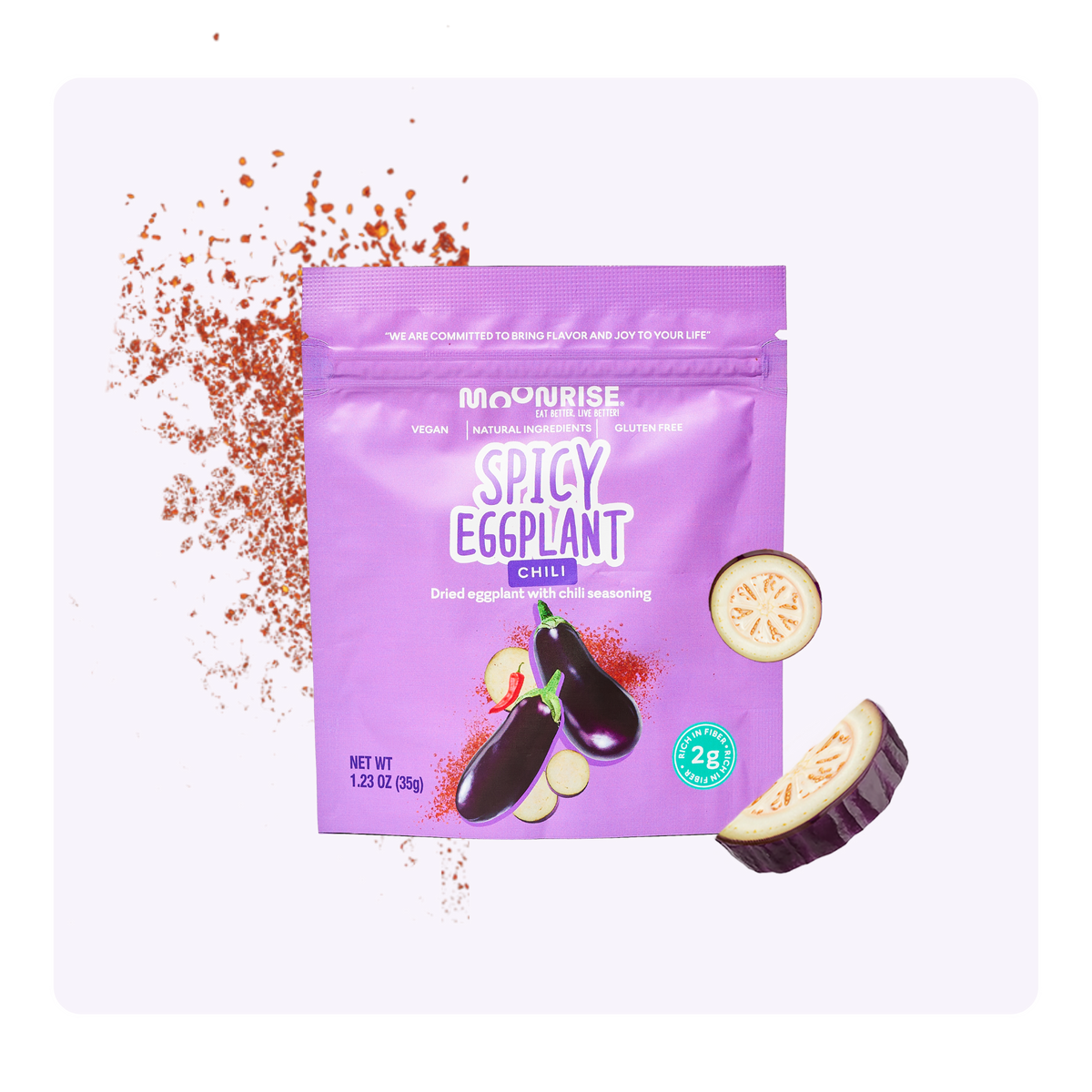 Spicy Dried Eggplant Snack Moonrisefoods