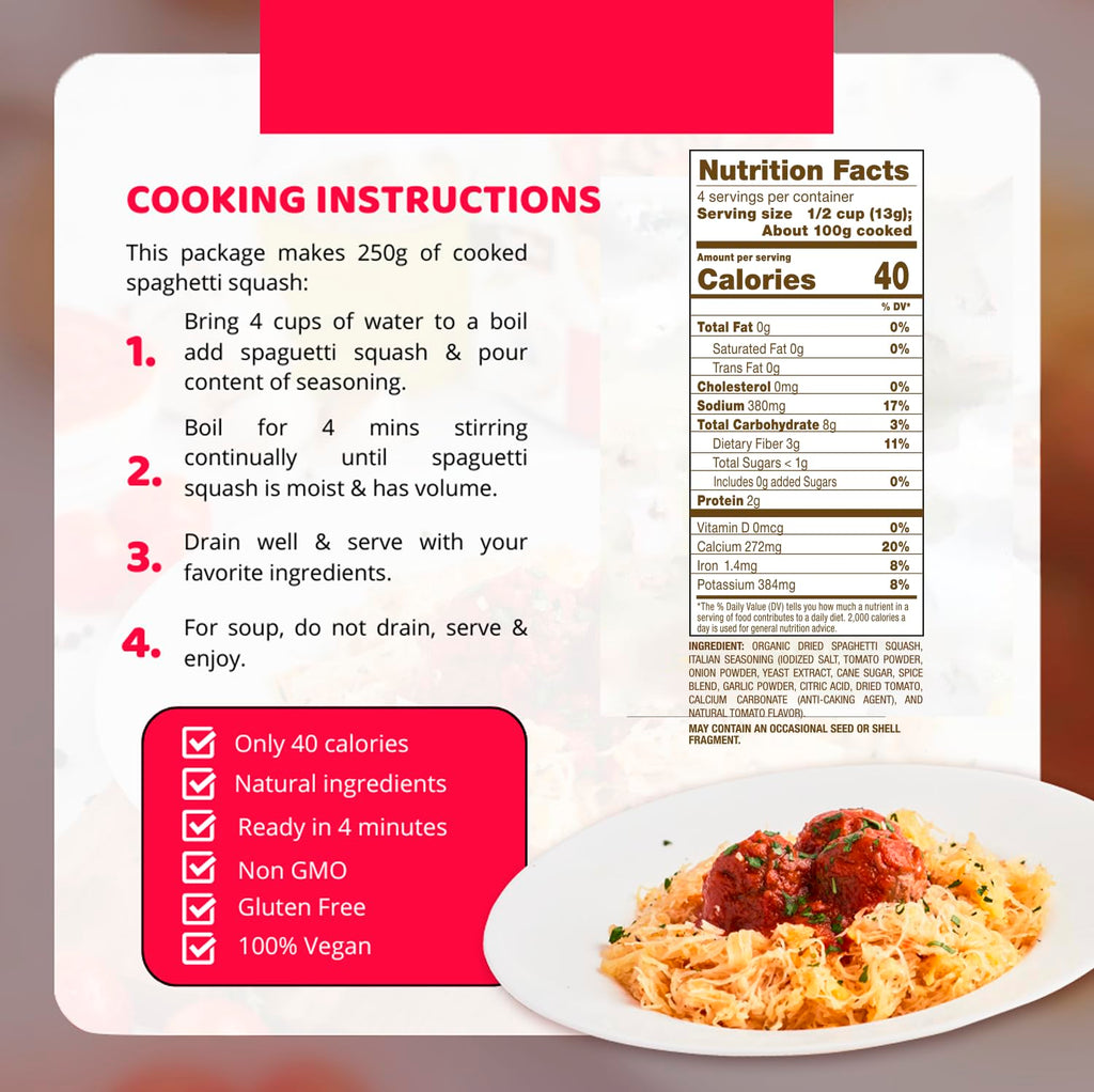 Dried Spaghetti Squash Italian 3 Pack Moonrisefoods