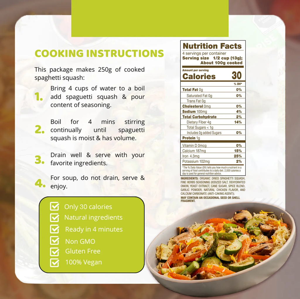 Dried Spaghetti Squash Fine Herbs 3 Pack MOONRISE