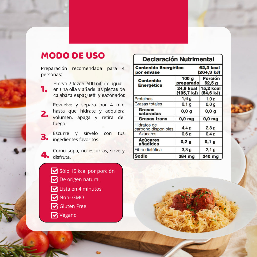Calabaza Espagueti      Sabor Pomodoro