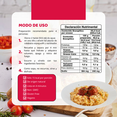 Calabaza Espagueti      Sabor Pomodoro