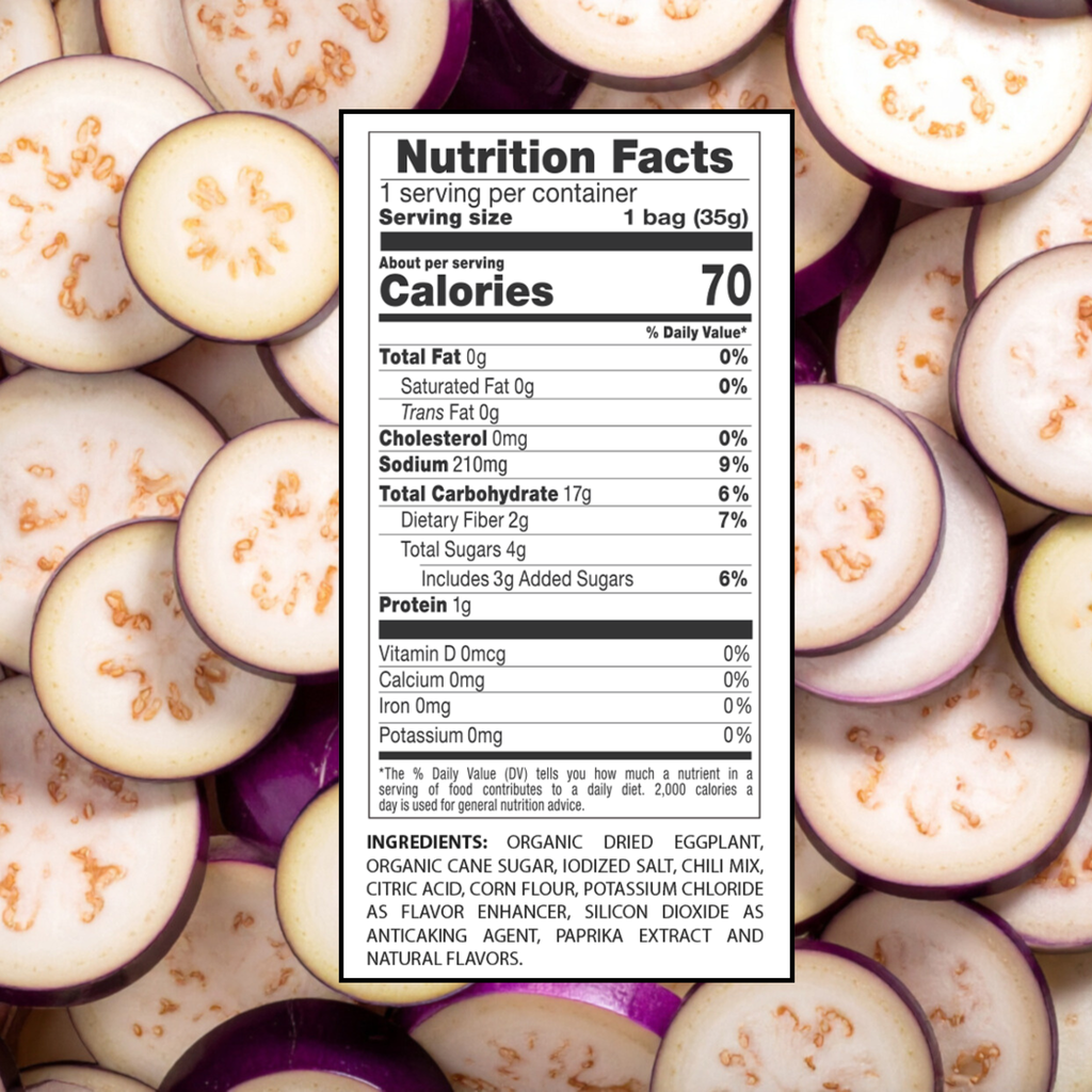 Spicy Dried Eggplant Snack 6 Pack Moonrisefoods