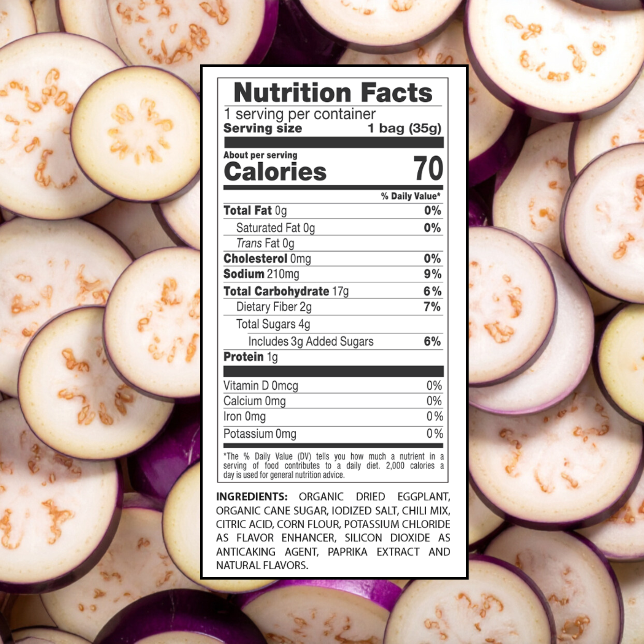 Spicy Dried Eggplant Snack 6 Pack Moonrisefoods