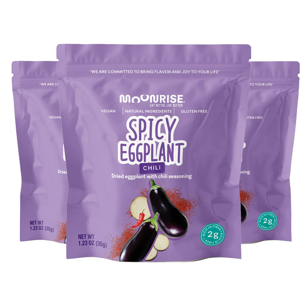 Spicy Dried Eggplant Snack 3 Pack Moonrisefoods
