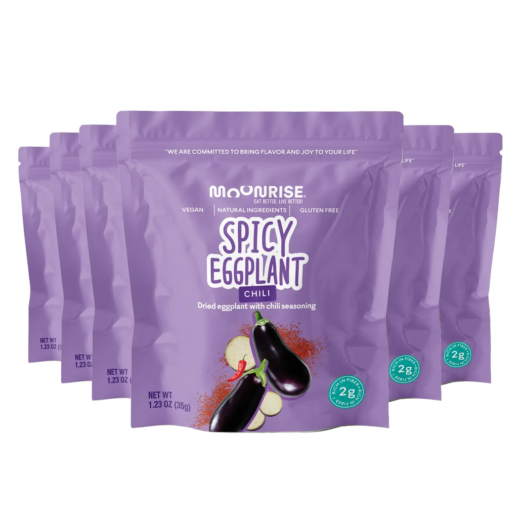 Spicy Dried Eggplant Snack 6 Pack Moonrisefoods