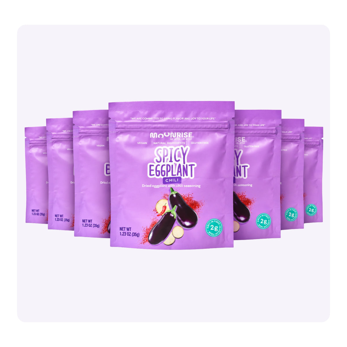 Spicy Dried Eggplant Snack 6 Pack Moonrisefoods