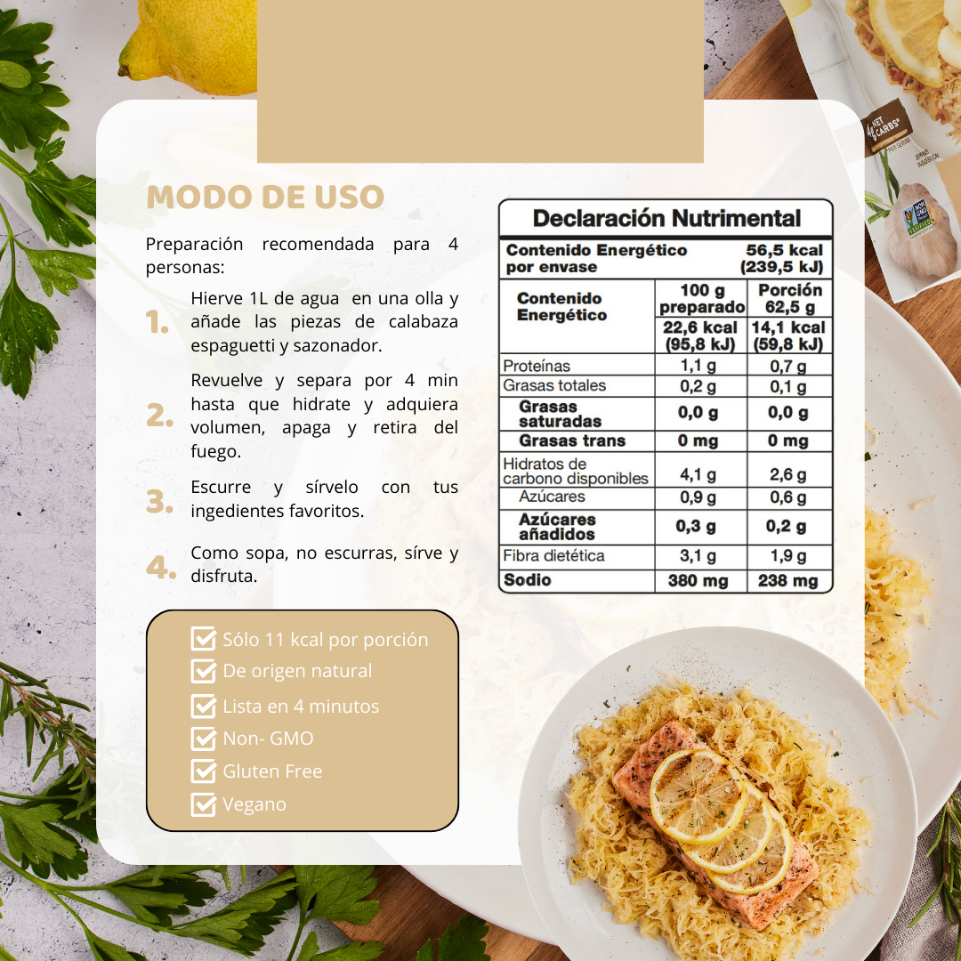 Calabaza Espagueti Sabor Ajo Mantequilla